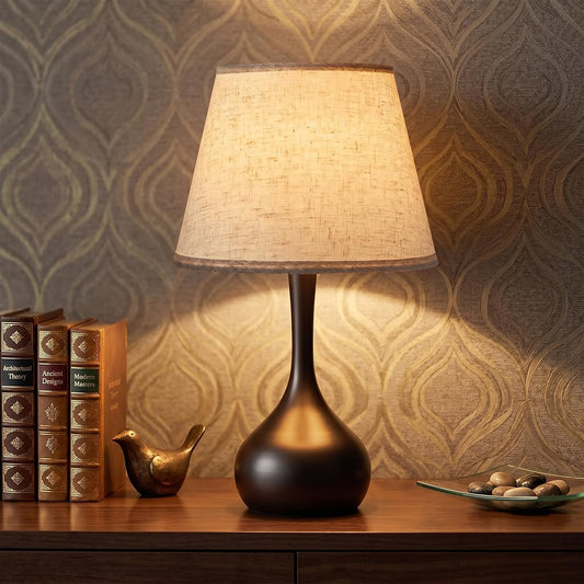 solenttrapshop Touch Bedside Table Lamp – 3-Way Dimmable with Fabric Shade